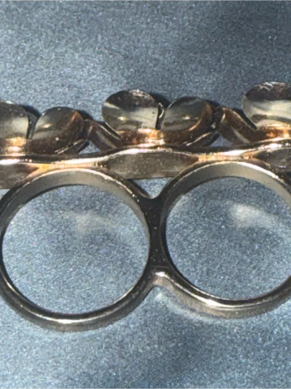 Kate Spade New York Blossom Double Finger Ring - Black/Gold, Excellent Condition
